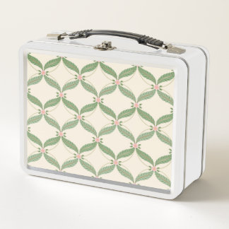 Lunch Box Motif Grille Fleurs Feuilles simples