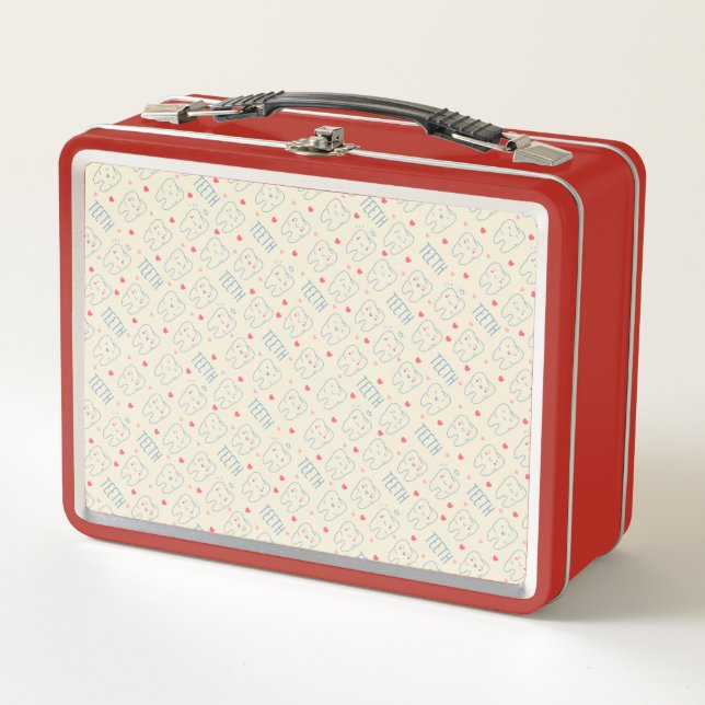 Lunch Box Motif heureux en pastel de dents (Devant)