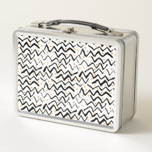 Lunch Box Motif noir de courses et de points de brosse