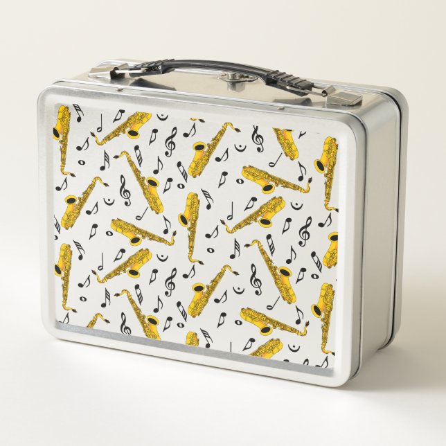 Lunch Box Motif note musique saxophone (Dos)