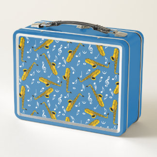 Lunch Box Motif note musique saxophone