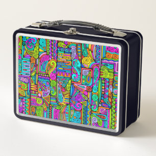 Lunch Box Motif Peint À La Main Et Numériquement Art 5