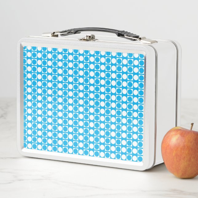 Lunch Box Motif personnalisé point carré (En situation)