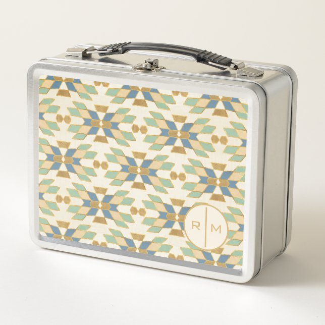 Lunch Box Motif tribal extérieur d'étape | du monogramme | (Devant)