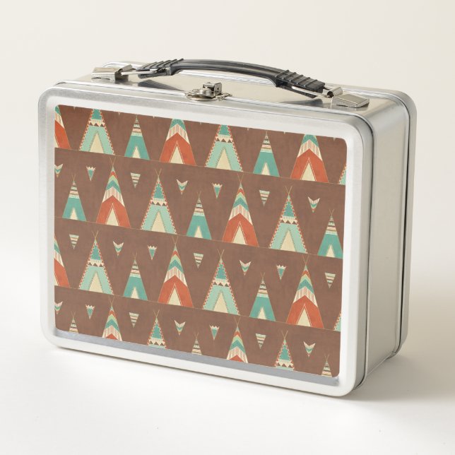 Lunch Box Motif turquoise de Teepee d'étape | de Geo de (Devant)