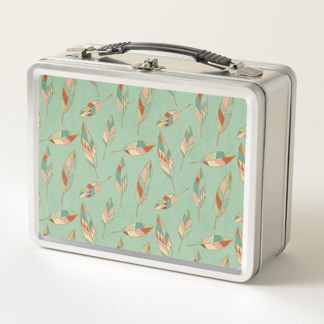 Lunch Box Motif vert de plume d'étape | de Geo de sud-ouest (Devant)