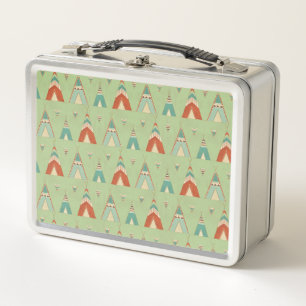 Lunch Box Motif vert de Teepee d'étape   de Geo de sud-ouest