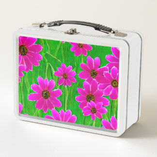 Lunch Box Motif vert et rose vif