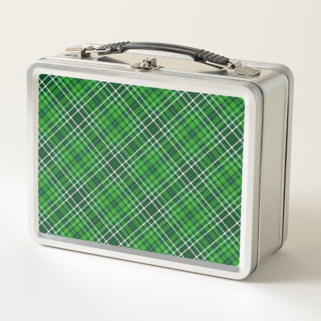 Lunch Box Motif vert-foncé et de Forest Green de plaid (Devant)