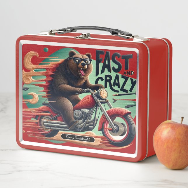 Lunch Box Motorcycle de l'ours rapide (En situation)