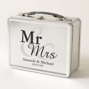 Lunch Box Mr&Mrs Simple Elegant Typographie Mariage Faveur