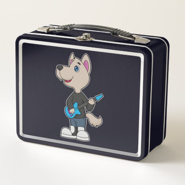 Lunch Box Musique de guitare musicienne de chien (Devant)