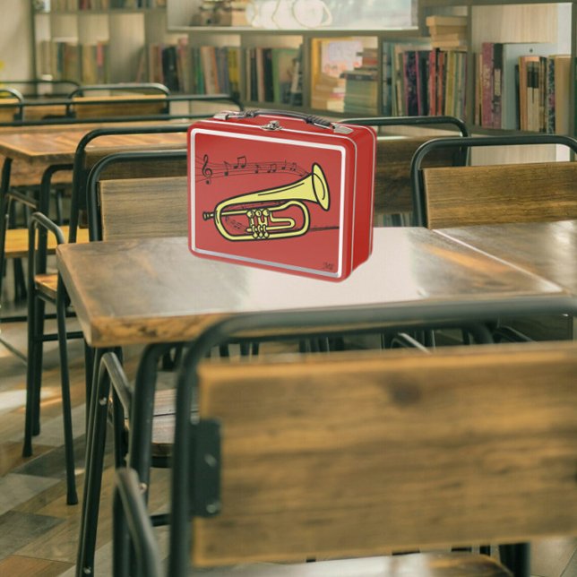 Lunch Box Musique torride Dessin de trompette du personnel | (Créateur téléchargé)