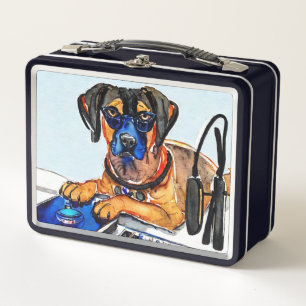 Lunch Box My Dog est un DJ Original Water Color Peinture