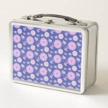 Napperons et cercles violets et blancs
