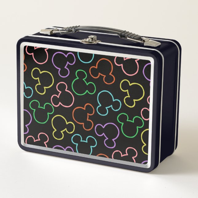 Lunch Box Neon Mickey Mouse Icon Toss Pattern (Devant)