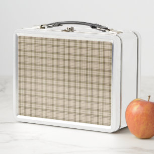 Lunch Box No. de brun de plaid de tartan, beige et vert 59