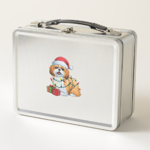 Lunch Box Noël Éclairage Noël Chapeau Chih Tzu Chien Noël