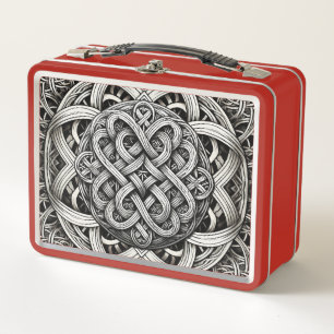 Lunch Box Nœud celtique noir et blanc détaillé 0001