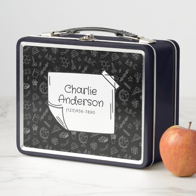 Lunch Box Noir Retour À L'École Icônes Boîte À Déjeuner (En situation)