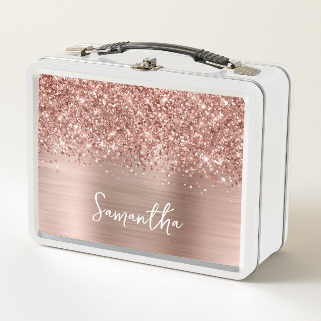 Lunch Box Nom du glamour or Rose Glitt (Devant)