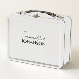 Lunch Box Nom du script monogramme   Minimaliste moderne Fem