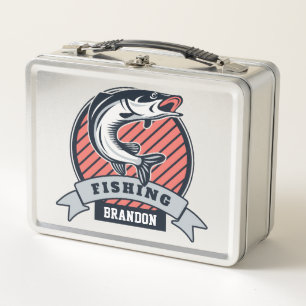 Lunch Box Nom personnalisé Boîte à lunch du logo de pêche