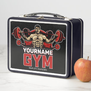 Lunch Box NOM personnalisé Fitness Accueil GYM Poids Lifting