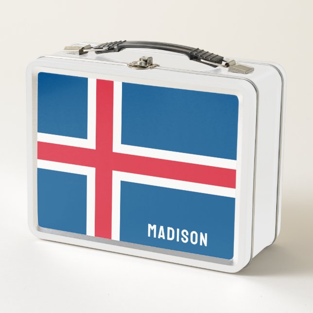 Lunch Box Nom personnalisé Indicateur Islande (Devant)