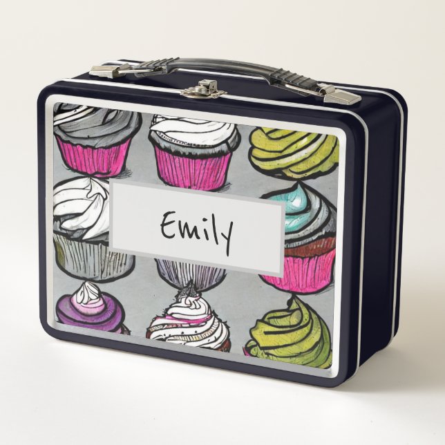 Lunch Box Nom personnalisé Sweets N' Traitements Cupcake (Devant)