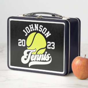 Lunch Box NOM Personnalisé Tennis Lecteur Racket Ball Court
