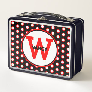 Lunch Box NOM Pois noir rouge