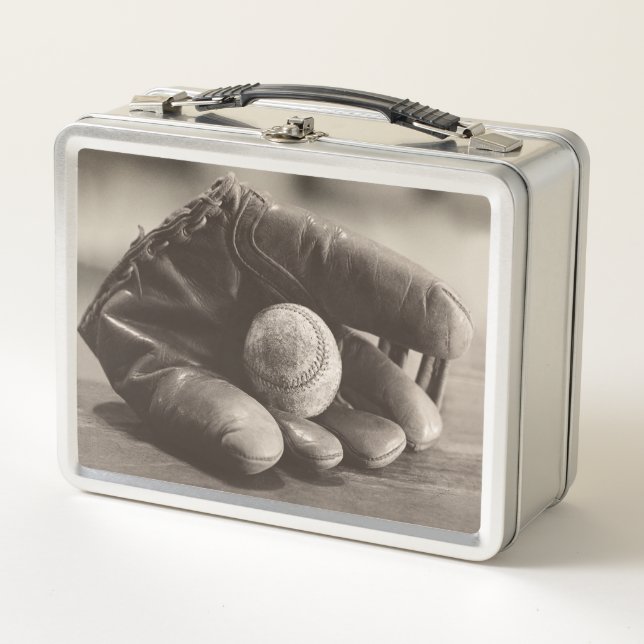 Lunch Box Nostalgie du baseball - Mitt et Baseball (Devant)