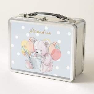Lunch Box Noun ours en peluche lisant un livre Bébé en fleur