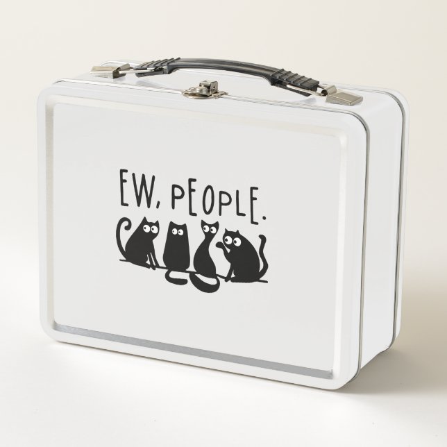 Lunch Box Nouveaux gens drôle Meowny Chats Noirs (Devant)
