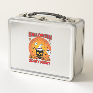 Lunch Box Nuit effrayante d'Halloween Crâne Chapeau de sorci