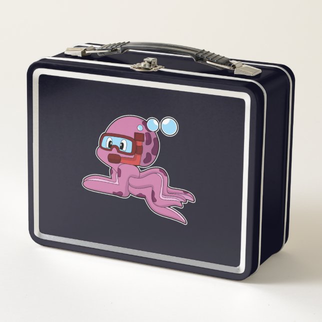Lunch Box Octopus comme plongeur avec tuba (Devant)
