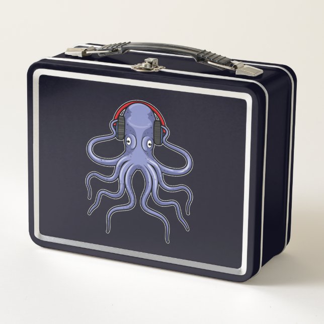 Lunch Box Octopus en musique avec casque (Devant)