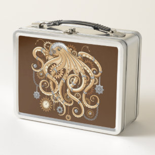 Lunch Box Octopus Steampunk Surreal Retro Style Machine