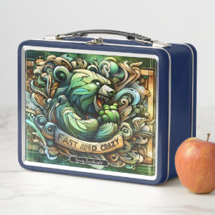 Lunch Box Œuvre d'art colorée d'ours à collectionner sur un