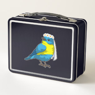 Lunch Box Oiseau comme mariée avec couronne de fleurs