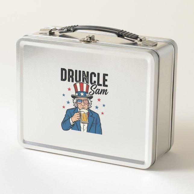Lunch Box Oncle Sam drôle de conception vectorielle de bière (Devant)