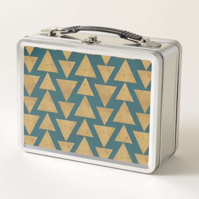 Lunch Box Or extérieur d'étape | de Geo et motif turquoise (Devant)
