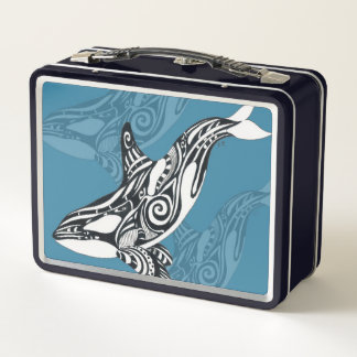 Lunch Box Orca Killer Whale Tlingit Indigo encre bleue