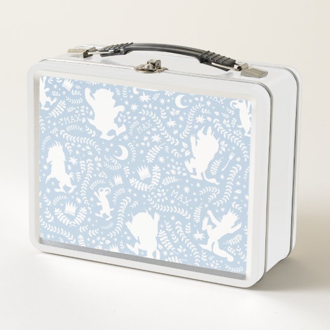 Lunch Box Où les choses sauvages le modèle floral bleu (Devant)