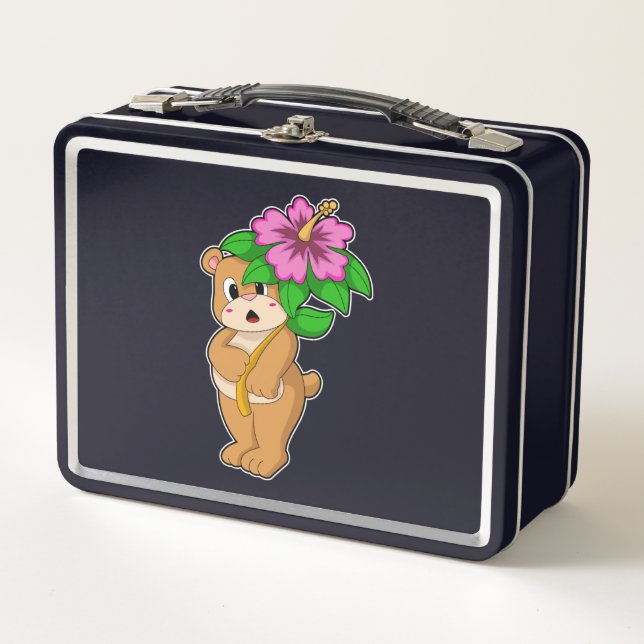Lunch Box Ours avec Hibiscus aux fleurs (Devant)