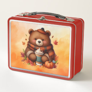 Lunch Box Ours d'automne rustique/vintage