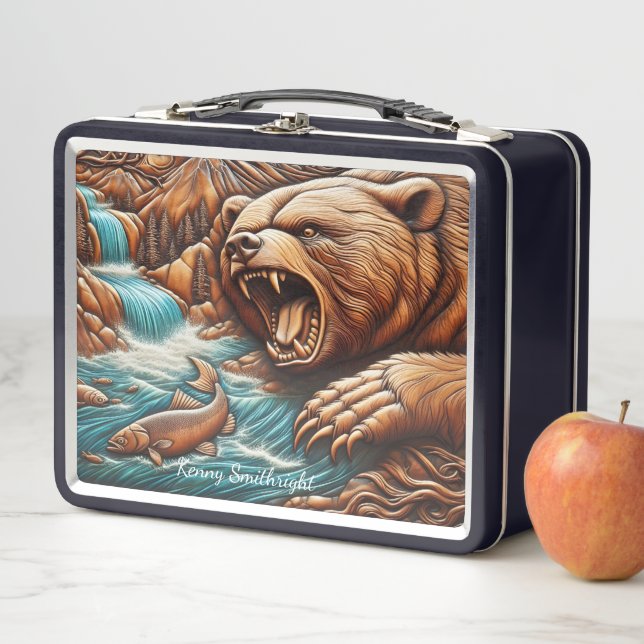 Lunch Box Ours Majestueux debout contre l'eau (En situation)