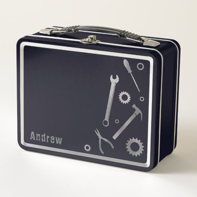 Lunch Box Outils Papa Boîte à lunch en métal mécanique (Devant)