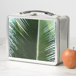 Lunch Box Overlapping Palm Fronds Tropical Green Abstract